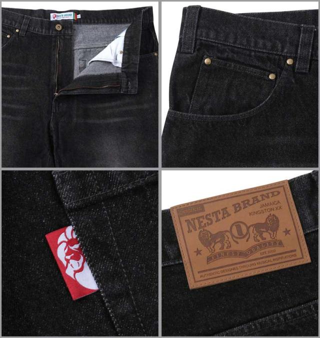 大きいサイズ NESTA BRAND ウォッシュドデニムハーフパンツ ブラック 100cm〜160cm/1274-3276-2-98