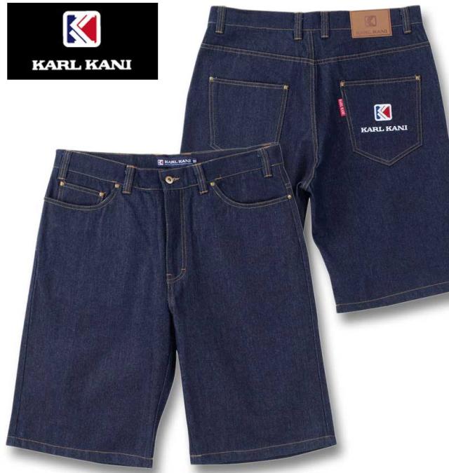 大きいサイズ KARL KANI デニム ハーフパンツ インディゴ 100cm