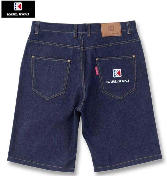 大きいサイズ KARL KANI デニム ハーフパンツ インディゴ 100cm