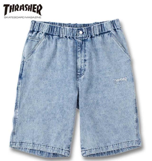 大きいサイズ THRASHER デニム ペインター ハーフパンツ サックス 3L 4L 5L 6L 7L 8L/1274-4540-1-98