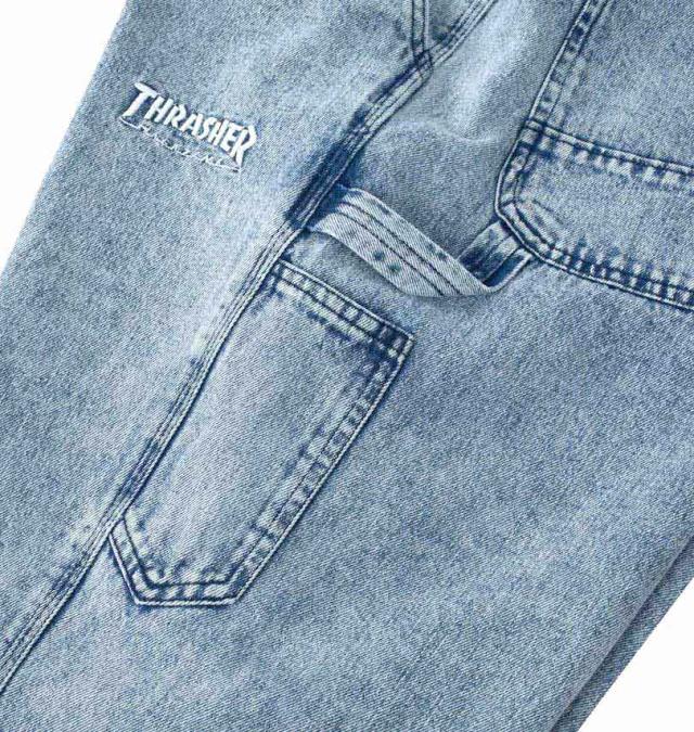 大きいサイズ THRASHER デニム ペインター ハーフパンツ サックス 3L 4L 5L 6L 7L 8L/1274-4540-1-98