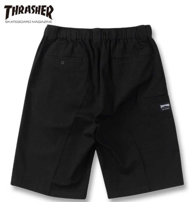 大きいサイズ THRASHER カツラギ ワーク ハーフパンツ ブラック 3L 4L 5L 6L 7L 8L/1274-4541-2-98