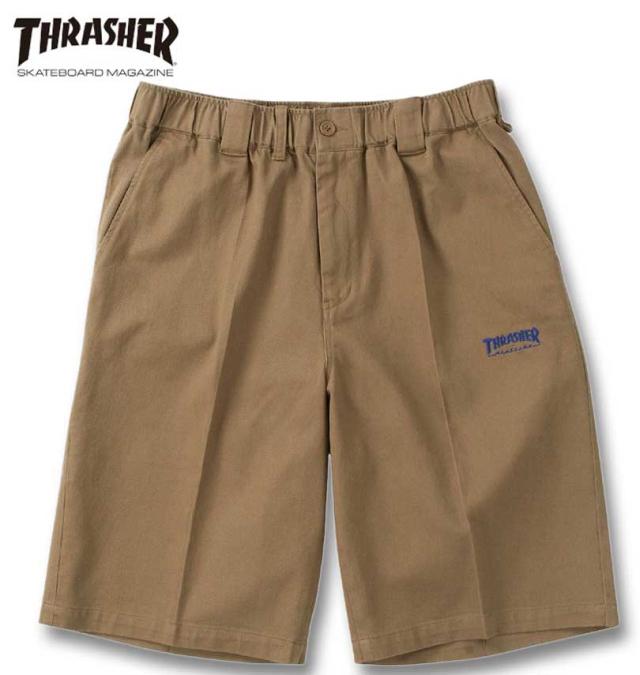 大きいサイズ THRASHER カツラギ ワーク ハーフパンツ ベージュ 3L 4L 5L 6L 7L 8L/1274-4541-3-98