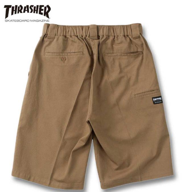 大きいサイズ THRASHER カツラギ ワーク ハーフパンツ ベージュ 3L 4L 5L 6L 7L 8L/1274-4541-3-98