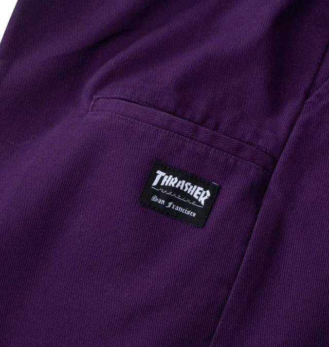 大きいサイズ THRASHER カツラギ ワーク ハーフパンツ パープル 3L 4L 5L 6L 7L 8L/1274-4541-4-98