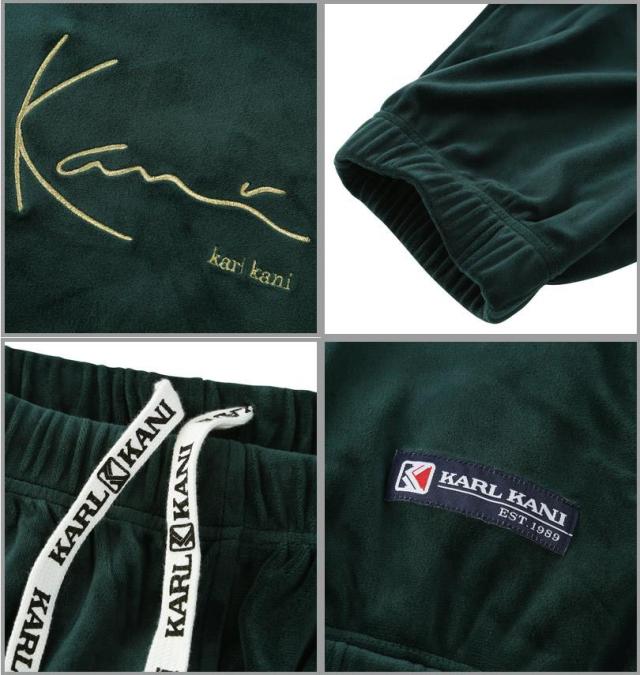 大きいサイズ KARL KANI ベロア 上下セット ダークグリーン 3L 4L 5L 6L 8L/1276-5310-1-198