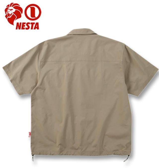 大きいサイズ NESTA BRAND オープンカラー 半袖シャツ サンドベージュ 3L 4L 5L 6L 8L/1277-5215-1-98