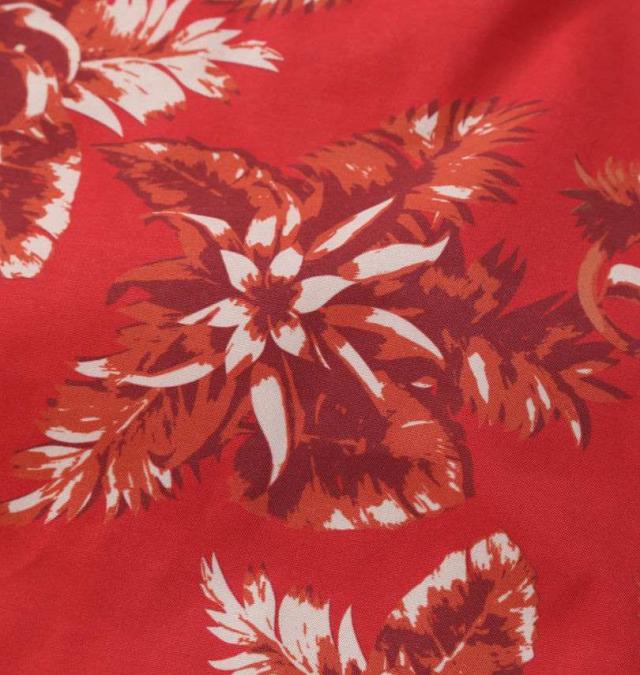 大きいサイズ NESTA BRAND ボタニカル柄 オープンカラー 半袖シャツ レッド 3L 4L 5L 6L 8L/1277-5216-1-98