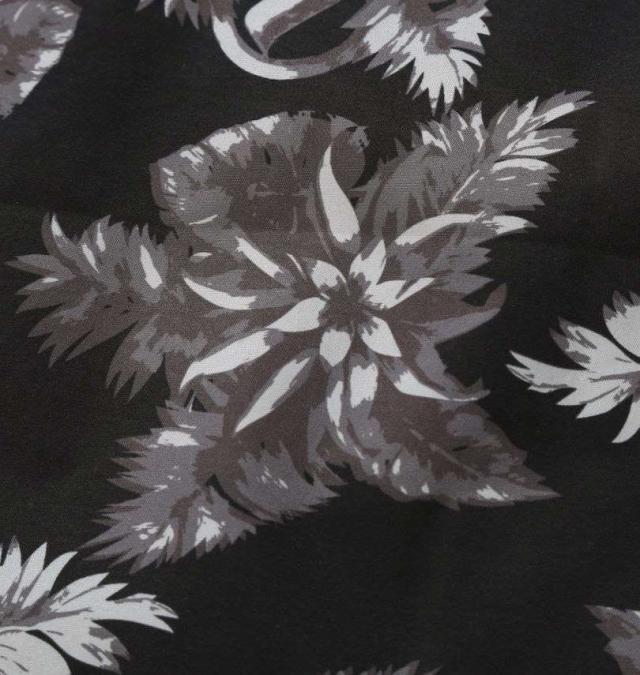 大きいサイズ NESTA BRAND ボタニカル柄 オープンカラー 半袖シャツ ブラック 3L 4L 5L 6L 8L/1277-5216-2-98