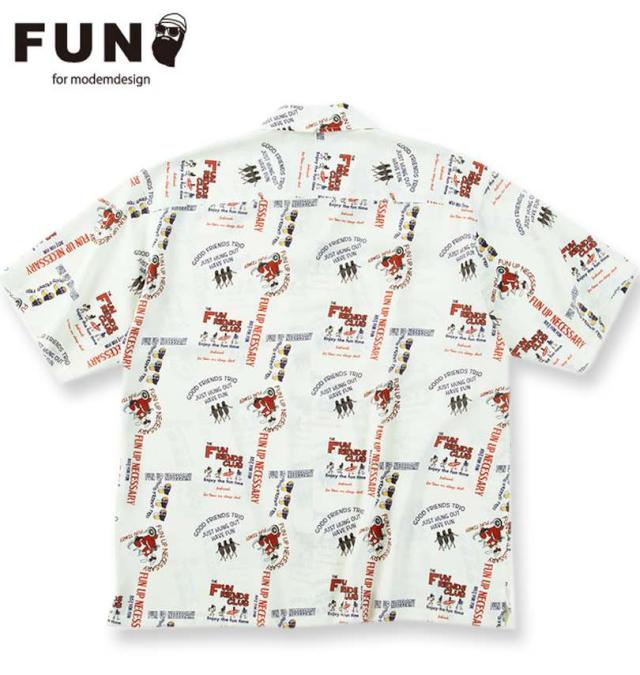 大きいサイズ FUN for modemdesign LIFE OJI柄 半袖 アロハシャツ オフホワイト 3L 4L 5L 6L 8L/1277-5276-1-98