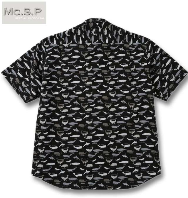 大きいサイズ Mc.S.P リップルクロス B.D 半袖シャツ ブラック 3L 4L 5L 6L/1277-5280-2-98