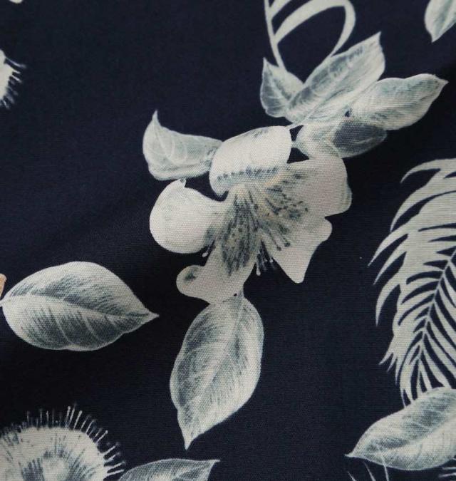 大きいサイズ Mc.S.P アロハ ブロード オープンカラー 半袖シャツ ネイビー 3L 4L 5L 6L/1277-5281-2-98