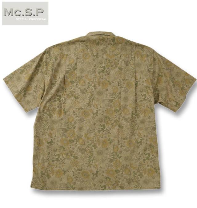 大きいサイズ Mc.S.P ヴィンテージ ブロード オープンカラー 半袖シャツ サンド 3L 4L 5L 6L/1277-5282-1-98