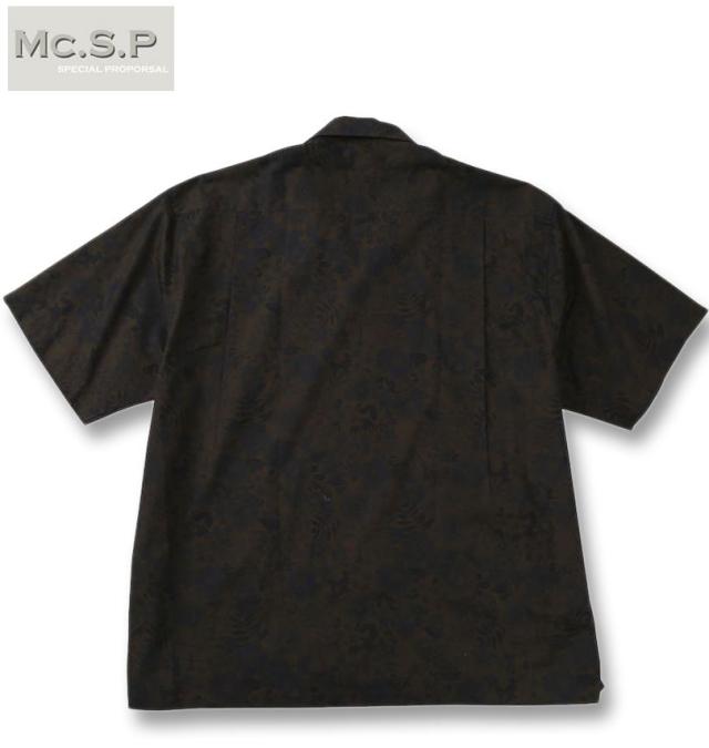 大きいサイズ Mc.S.P ヴィンテージ ブロード オープンカラー 半袖シャツ ブラック 3L 4L 5L 6L/1277-5282-2-98