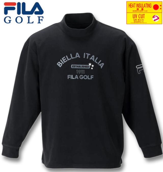 大きいサイズ FILA GOLF 両面起毛モックネック長袖シャツ ブラック 3L 4L 5L 6L/1278-2372-2-98