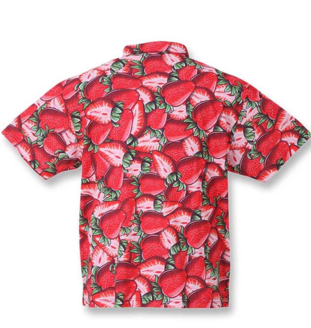 大きいサイズ LOUDMOUTH 鹿の子柄半袖シャツ ヴィンテージストロベリーズ 3L 4L 5L 6L/1278-3255-2-198