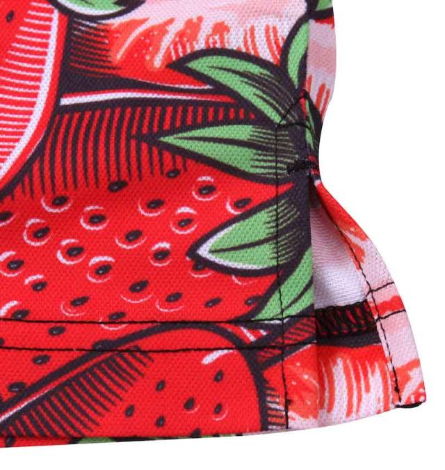 大きいサイズ LOUDMOUTH 鹿の子柄半袖シャツ ヴィンテージストロベリーズ 3L 4L 5L 6L/1278-3255-2-198