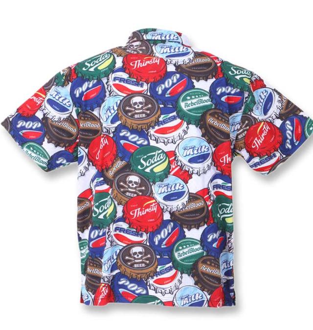 大きいサイズ LOUDMOUTH 鹿の子柄半袖シャツ レトロクラウン 3L 4L 5L 6L/1278-3255-3-198