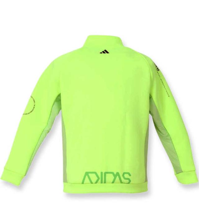 大きいサイズ adidas golf ダンボールニットファブリックミックス フルジップジャケット ルシッドレモン 3XL/1278-3353-1-198