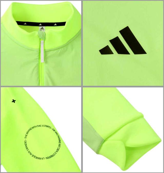 大きいサイズ adidas golf ダンボールニットファブリックミックス フルジップジャケット ルシッドレモン 3XL/1278-3353-1-198
