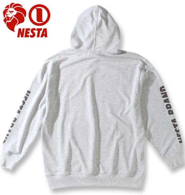 大きいサイズ NESTA BRAND 裏毛 プルパーカー ミックスグレー 3L 4L 5L 6L 8L/1278-3391-1-98