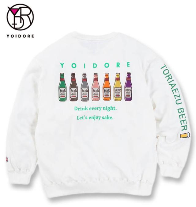 大きいサイズ YOIDORE SOKONASHI ビール クルートレーナー ホワイト 3L 4L 5L 6L/1278-4326-1-98