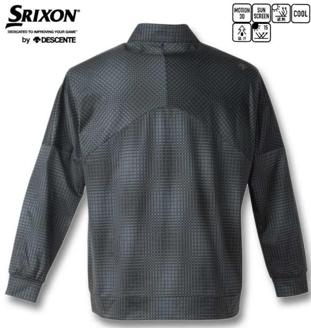 大きいサイズ SRIXON 松山プロ・星野プロ共同開発 グラフチェックプリント プロスタイル シャツ ブラック 3L 4L 5L 6L/1278-4330-2-198