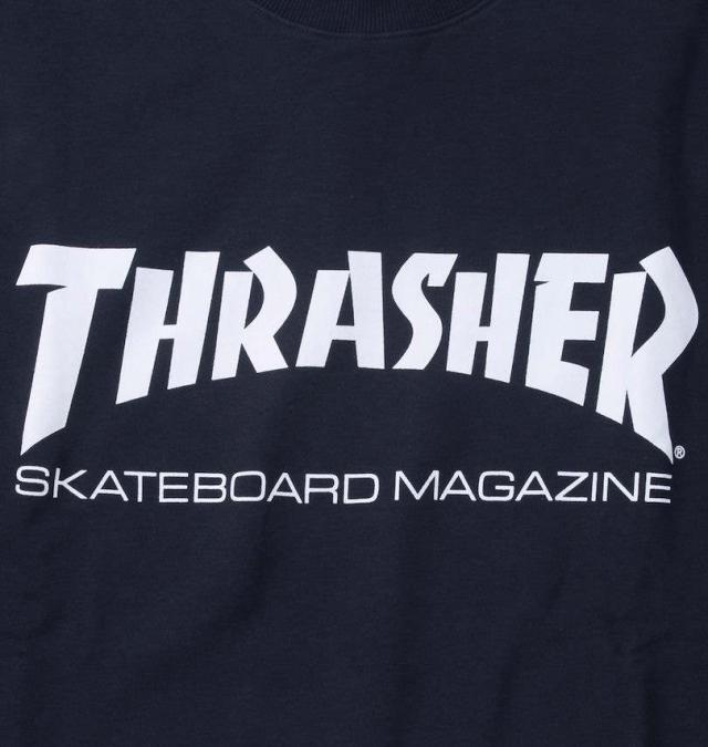 大きいサイズ THRASHER MAG LOGO クルートレーナー ネイビー 3L 4L 5L 6L 8L/1278-4666-1-98