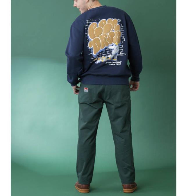 大きいサイズ BEN DAVIS ウォールアート クルーネック スウェット ネイビー 3L 4L 5L 6L/1278-4683-1-98