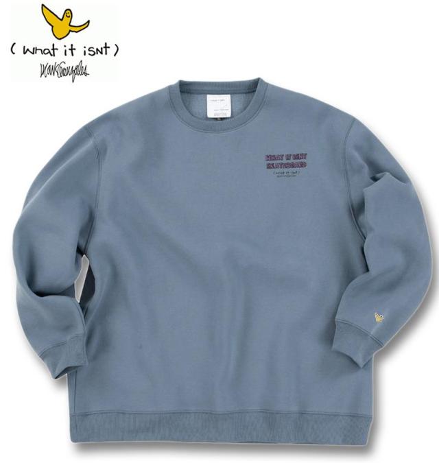 大きいサイズ (What it isNt) CVC 裏起毛 クルーネック トレーナー ストレートネイビー 3L 4L 5L 6L 8L/1278-4696-3-98