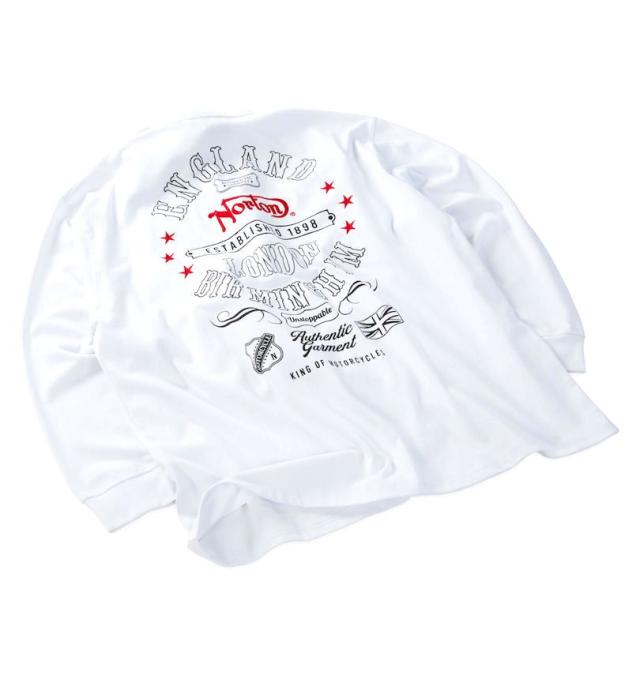 大きいサイズ Norton ノートン 天竺 長袖 Tシャツ ホワイト 3L 4L 5L 6L 8L/1278-5325-1-98