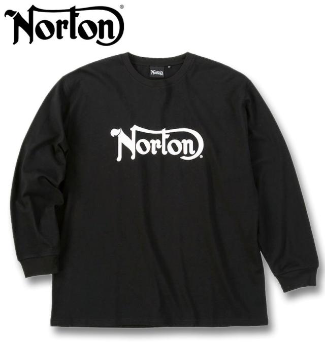 大きいサイズ Norton ノートン 天竺 長袖 Tシャツ ブラック 3L 4L 5L 6L 8L/1278-5325-2-98