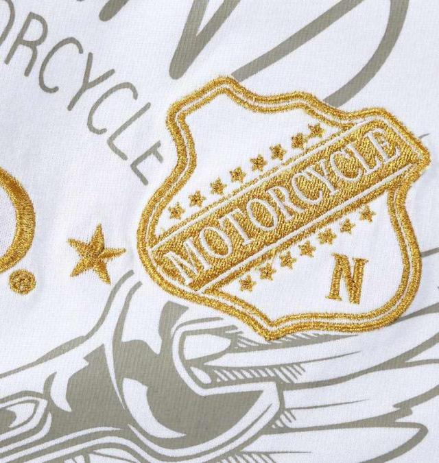 大きいサイズ Norton ノートン 天竺 半袖 Tシャツ ホワイト×ゴールド 3L 4L 5L 6L 8L/1278-5503-1-98