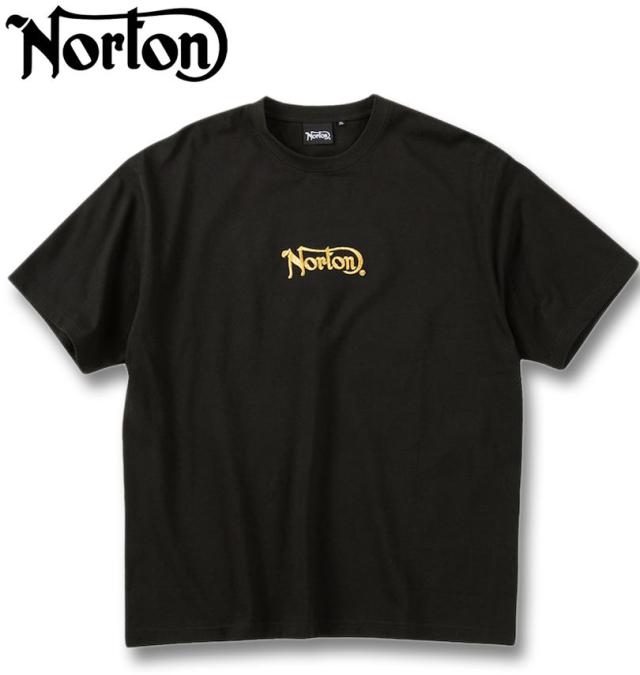 大きいサイズ Norton ノートン 天竺 半袖 Tシャツ ブラック×ゴールド 3L 4L 5L 6L 8L/1278-5503-2-98