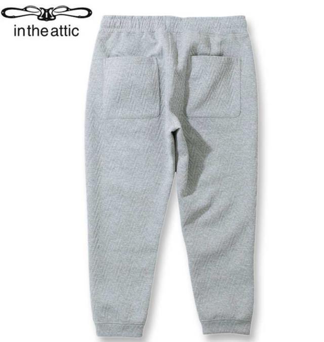 大きいサイズ in the attic 幾何学型押し ダイバーボンディング ジョガーパンツ モクグレー 3L 4L 5L 6L/1254-4330-1-99