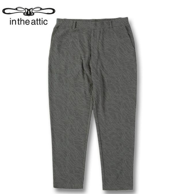 大きいサイズ in the attic バイアス 膨れジャガード イージーパンツ チャコール 3L 4L 5L 6L/1254-5321-1-99