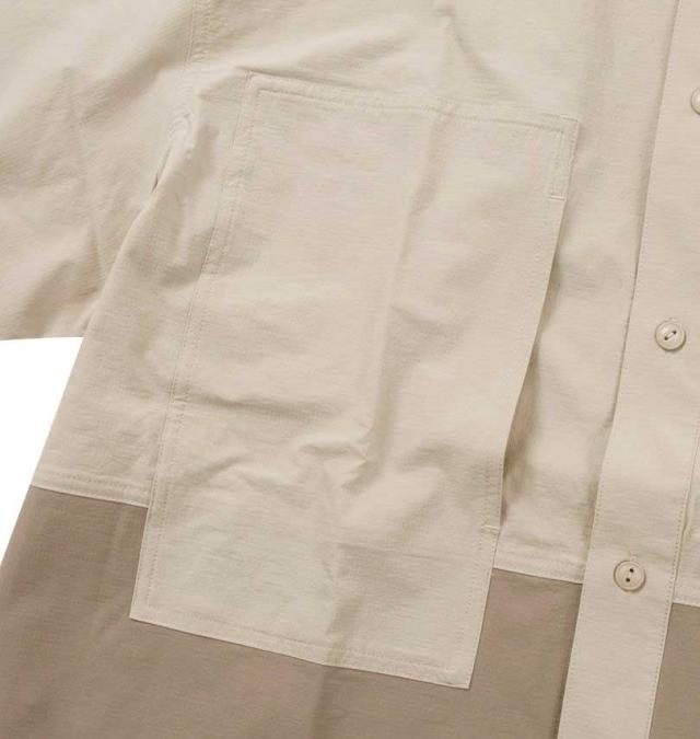 大きいサイズ Coleman ストレッチナイロン リップストップ バイカラー 半袖シャツ ベージュ 3L 4L 5L 6L 7L 8L/1277-4270-1-99