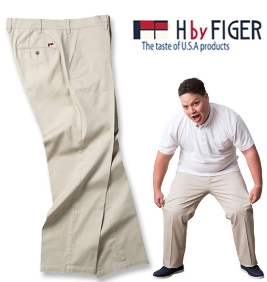 大きいサイズ H by FIGER ストレッチチノパンツ オフホワイト 100~160cm/1164-7225-1-75