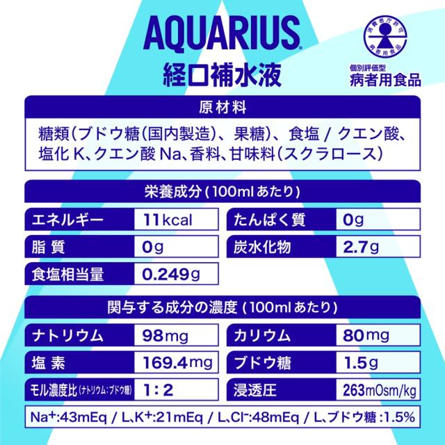 コカコーラ アクエリアス 経口補水液 500mlPET×48本[24本×2ケース]［賞味期限：2ヶ月以上］1セット1配送でお届け【2〜3営業日以内に出荷】［送料無料］スポーツドリンク 水分対策