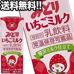 九州乳業 みどり いちごミルク 200ml紙パック×96本 [24本×4箱] [賞味期限：製造から90日] [送料無料] 【4〜5営業日以内に出荷】