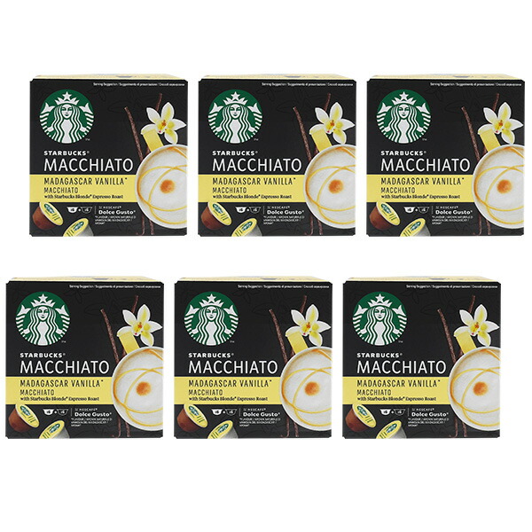 並行輸入品 スターバックス マダガスカル バニラマキアート×6箱(72個入り36杯分) ネスカフェ ドルチェグスト 専用カプセル 【3〜4営業日以内に出荷】 [送料無料]の通販は