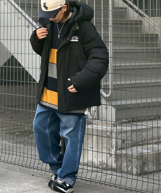 冬新作 クラシカルエルフ レディース 体型カバー《javaコラボ》 アウター ジャケット メンズ コート フェイクダウン ショート フード 異素材パネル 中綿 ブルゾン ミドル丈  ユニセックス ジップアップ スナップ 大きいサイズ  cm0780011