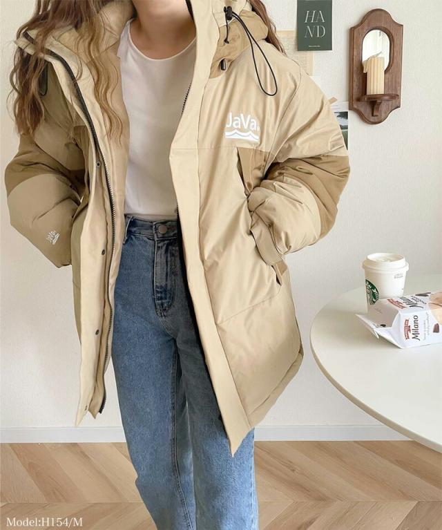 冬新作 クラシカルエルフ レディース 体型カバー《javaコラボ》 アウター ジャケット メンズ コート フェイクダウン ショート フード 異素材パネル 中綿 ブルゾン ミドル丈  ユニセックス ジップアップ スナップ 大きいサイズ  cm0780011