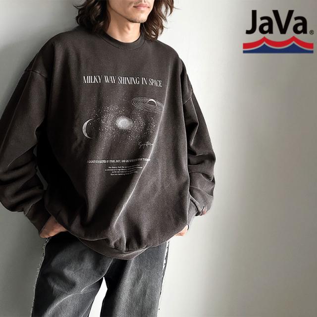 クラシカルエルフ冬新作 javaジャバコラボ トップス スウェット メンズ レトロ ヴィンテージ ライク プリント ピグメント ビッグプルオーバー 男女兼用 ユニセックス レディース ゆるっと オーバーサイズ 大きいサイズ 2024aw  jm1029090の通販は 5,579円