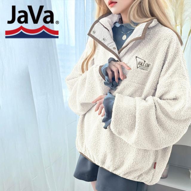 クラシカルエルフ冬新作 javaジャバ コラボ トップス  ブルゾン アウター レディース ボア スタンド パイピング 2way メンズ ユニセックス 男女兼用 ハーフジップ 防寒 大きいサイズ 2024aw  jv1260277の通販は 5,459円