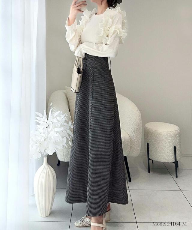 クラシカルエルフ冬新作 mily bilet ワンピース レディース プリーツ フリル 使い リブ カットソー ドッキング コルセット ワンピ スタイルアップ 高見え ロング丈 ロングシーズン 大きいサイズ  2024aw  mi1139053の通販は