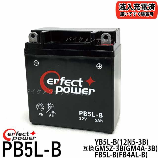 PERFECT POWER PB5L-B バイクバッテリー 充電済 互換 YB5L-B FB5L-B 12N5-3B GM5Z-3B RZ125  TZR125 TZR250 TDR250 R1-Z SRX400 RG250の通販はau PAY マーケット - バイクメンテナンス博士 au PAY  マーケット店