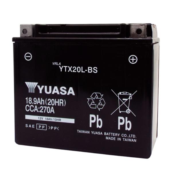台湾ユアサ YUASA YTX20L-BS バイクバッテリー【互換 GTX20L-BS