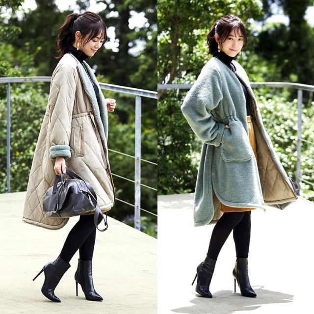 リバーシブルコート ボアコートレディース アウター 大きいサイズ 50代 40代 30代 ミセス 秋冬 結婚式 通勤 スーツ ノーカラーコート フの通販はau Pay マーケット Ruirue Boutique