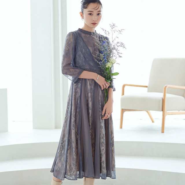 パーティードレス ワンピース お呼ばれドレス 春夏 秋冬 ドレス 二次会 上品 きれいめ 50代 40代 30代 セレモニーフォーマルドレス ミセス レディース 母親 親族 服装 レース 七分袖 長袖 袖あり ミモレ ロング丈 花柄 大きいサイズ セール SALE U1123の通販は